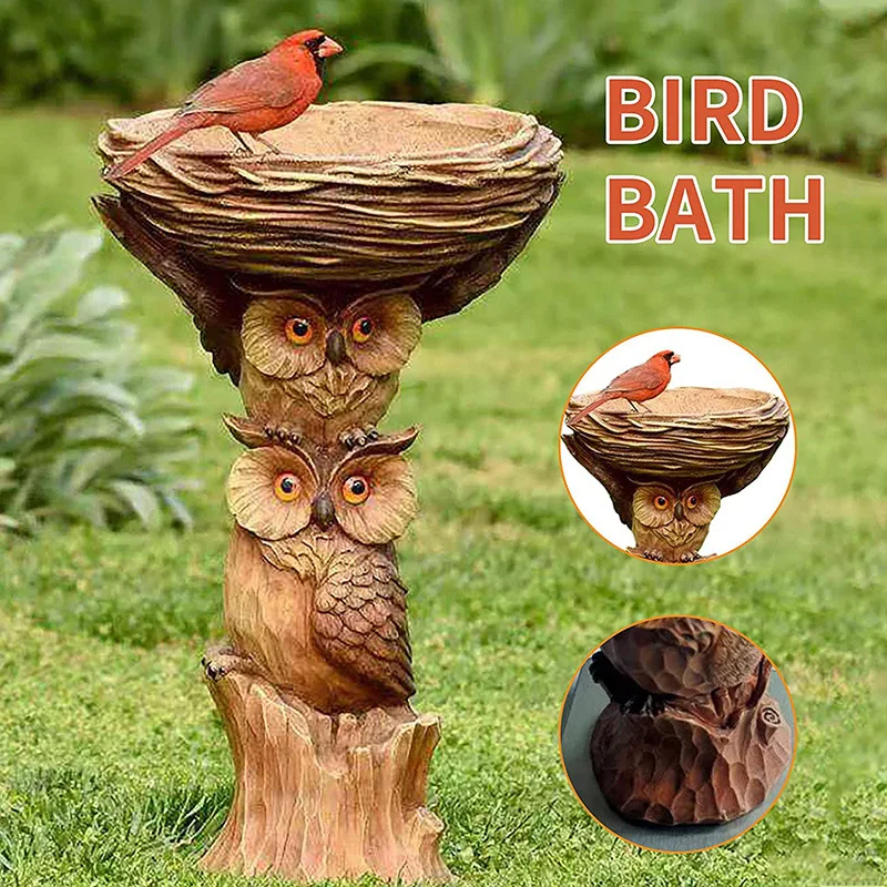 

Garden Statues Animal Resin Bird Feeder Hummingbird Bathtub-Style Outdoor Decorative Ornament and Sculpture for Exterior Spaces