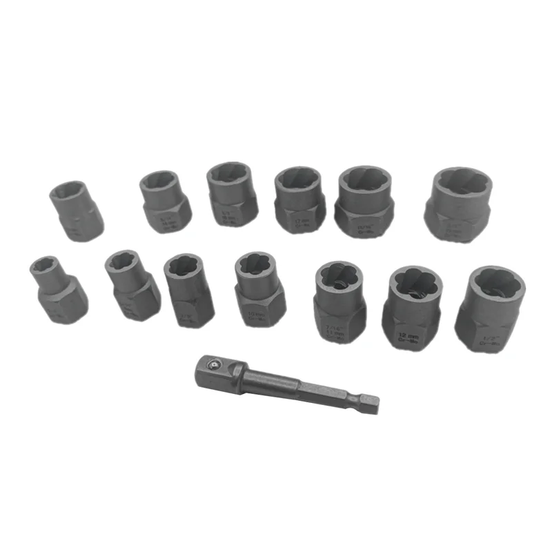 

Nut & Bolt Extractor Set Socket Screw Nut Extractor Remover Socket Tool Automotive Supplies-B51B