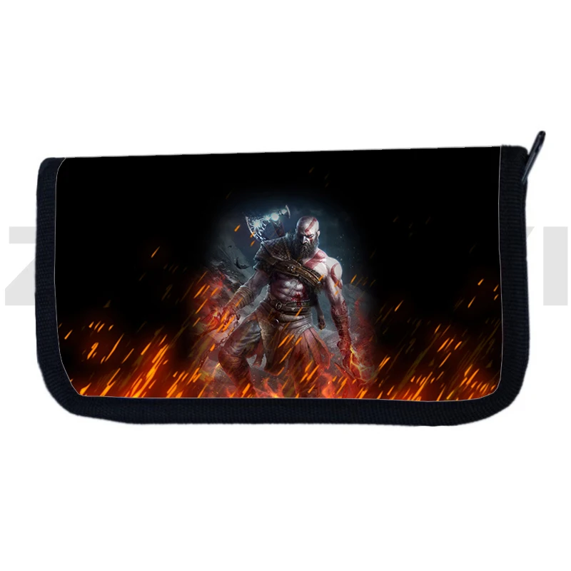 God of War Wallet Cartoon Printing Kratos Cash Bags Teenager Clutch Purse 3D Men Anime Harajuku Coin Purse Money Bag Card Holder