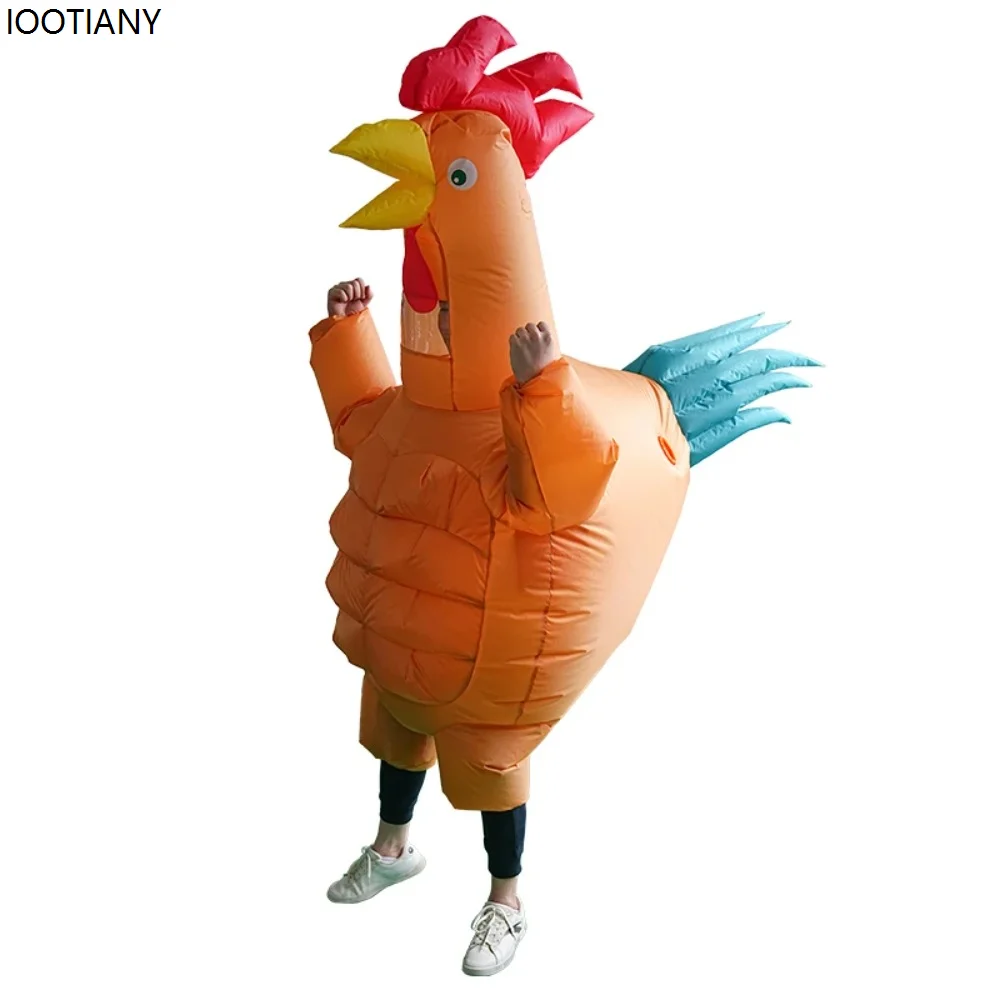 Unisex Muscle Rooster Cosplay Aufblasbares Kostüm Fried Chicken Store Eröffnungsveranstaltung Maskottchen Karneval Party Cartoon Tier Dress Up