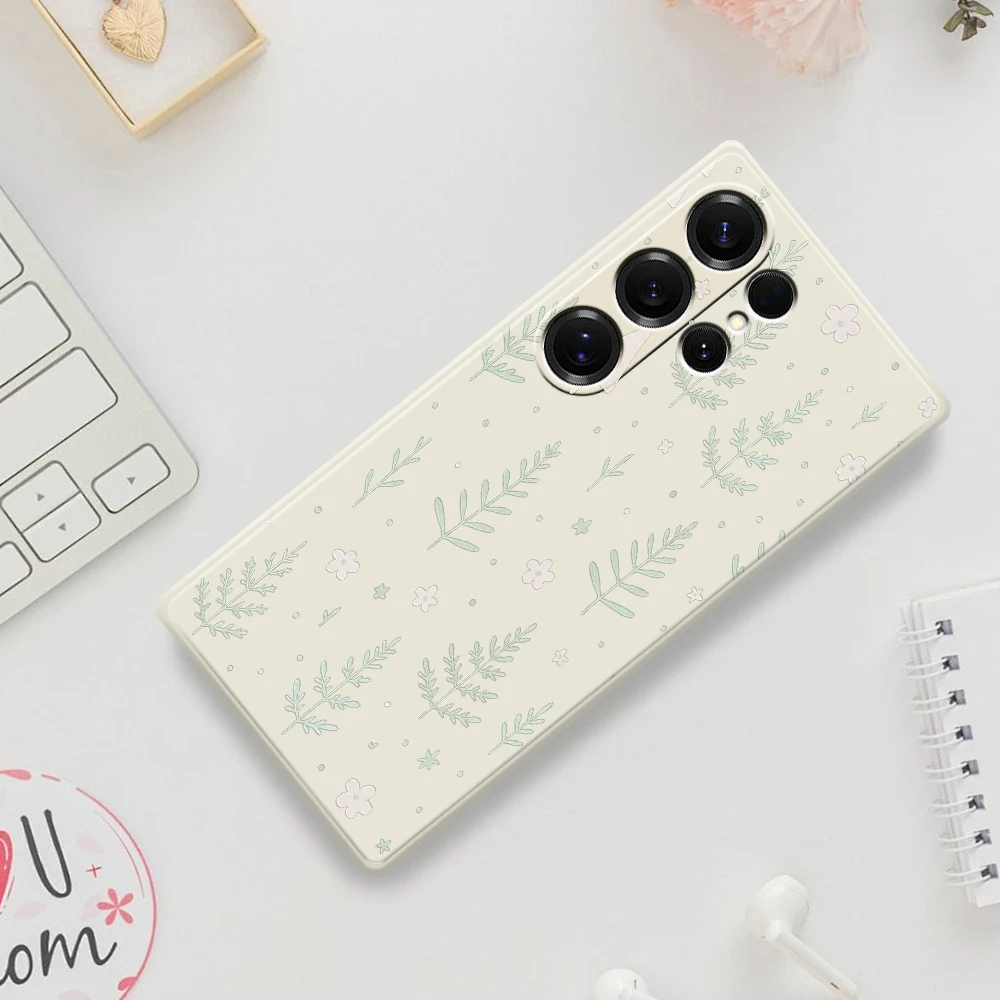 Custodia per telefono floreale fresco e alle erbe per Samsung Galaxy S25 S24 S23 S22 S21 S20 Ultra Plus S10Plus S24FE S23FE S22FE S21FE Cover