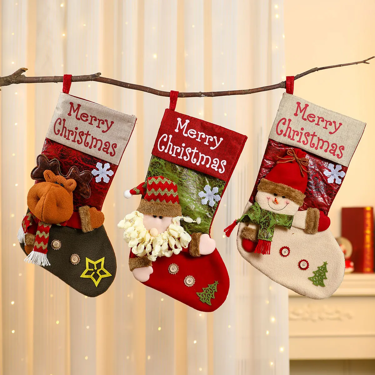 Extra Large Christmas Stockings Socks Merry Christmas Party Favors Stockings for Xmas Decoration Hanging Stockings Christmas Tre