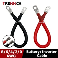 Cable de línea de conexión de batería de coche 0 2 4 6 8 AWG Cable de cobre estañado de silicona suave con pieza de conexión M8 para inversor Solar de coche