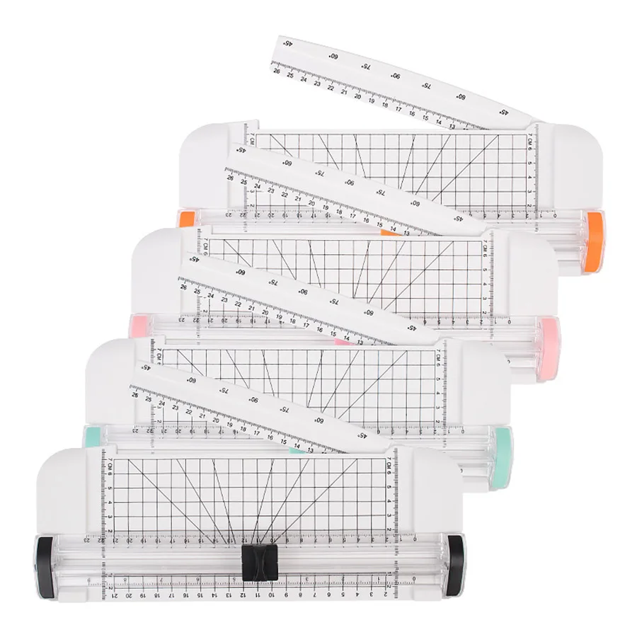 A5 Paper Cutter with Bidirectional Sliding and Pull-Out Ruler, DIY Paper Cutting Photos, Suitable for Students and Office Worker