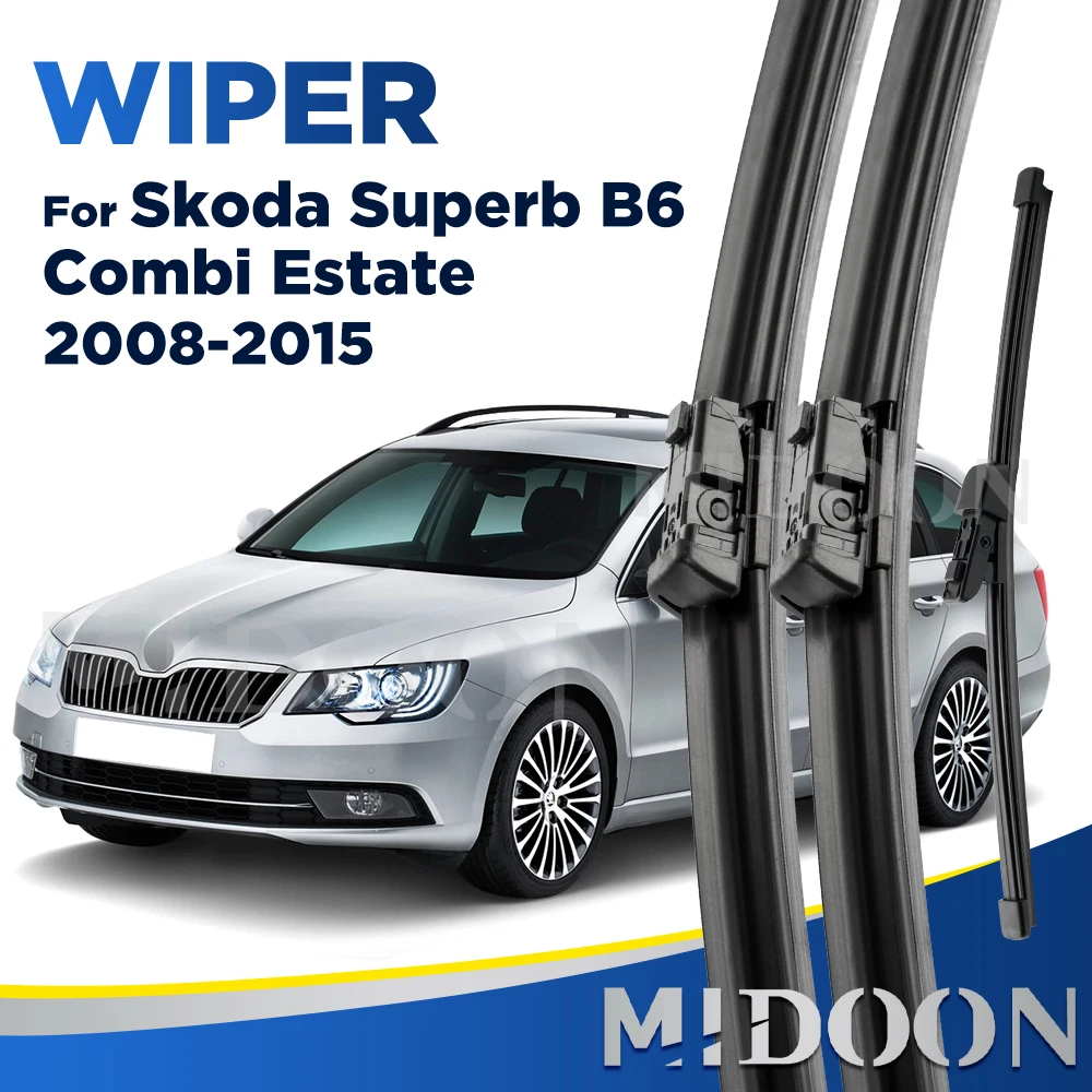 MIDOON Wiper Front & Rear Wiper Blades For Skoda Superb B6 Combi Estate 2008-2015 2009 Wiper Windscreen Brushes 24
