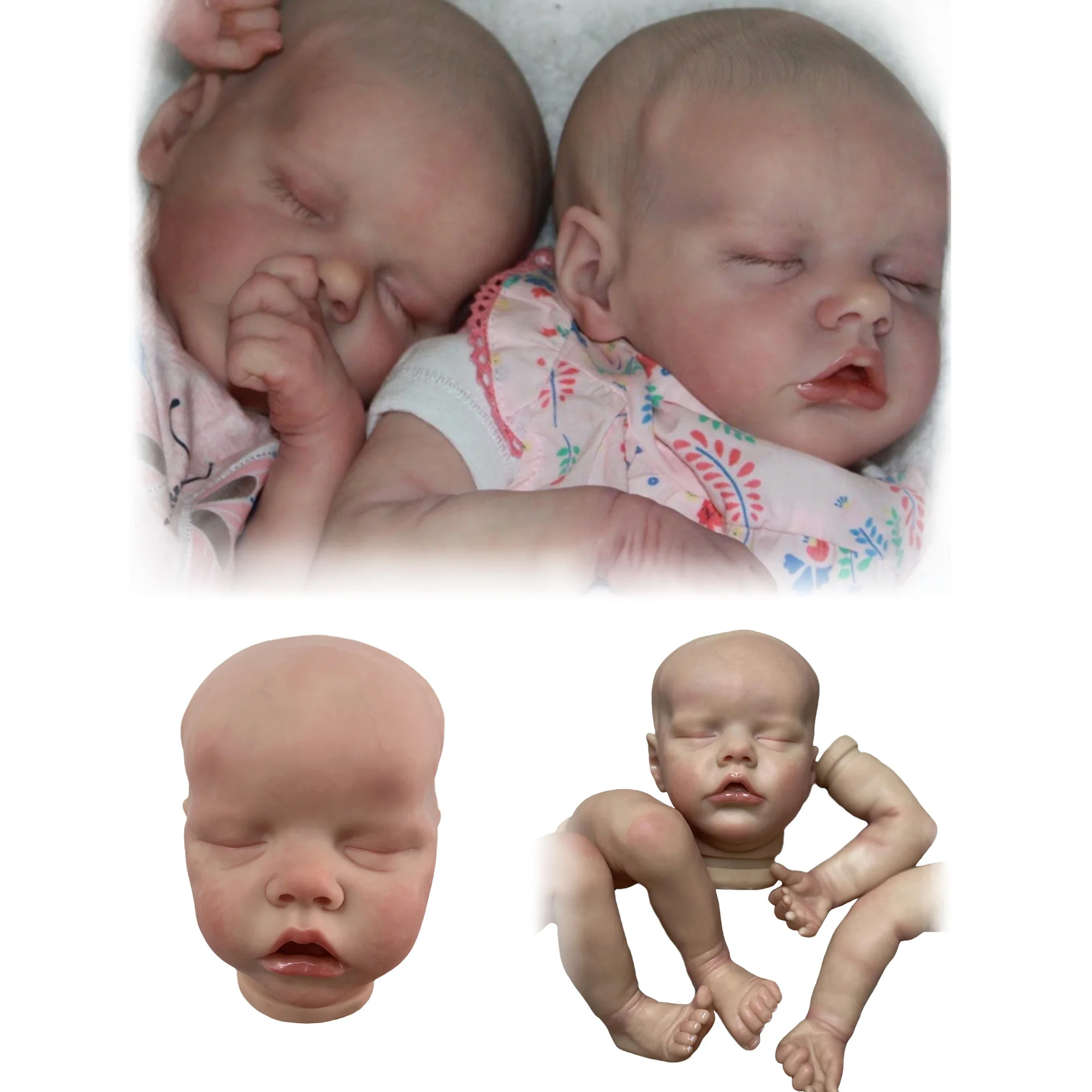 OtardDoll 16 Inch Painted Reborn Doll Kits Twins Handmade Bebe Doll Parts Accessories DIY Unassembled Reborn Kits