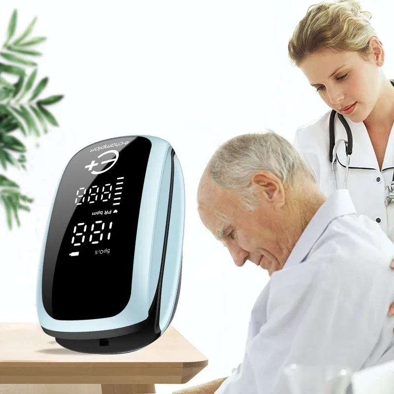Rechargeable Medical Oximeter Strap Lanyard Fingertip Pulse Oximeter Blood Oxygen Saturation Monitor Digital LED Display Child gallery 5