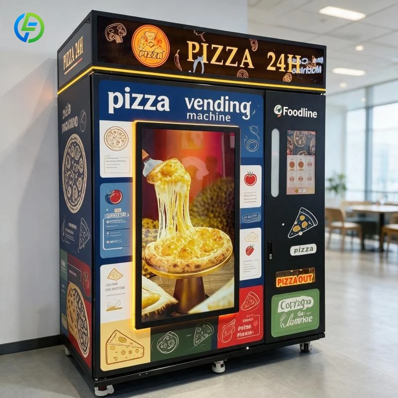 Fully Automatic Touch Screen Pizza Vending Machine Coin Credit Card Token QR Code Payment System Shopping Malls FL Customized