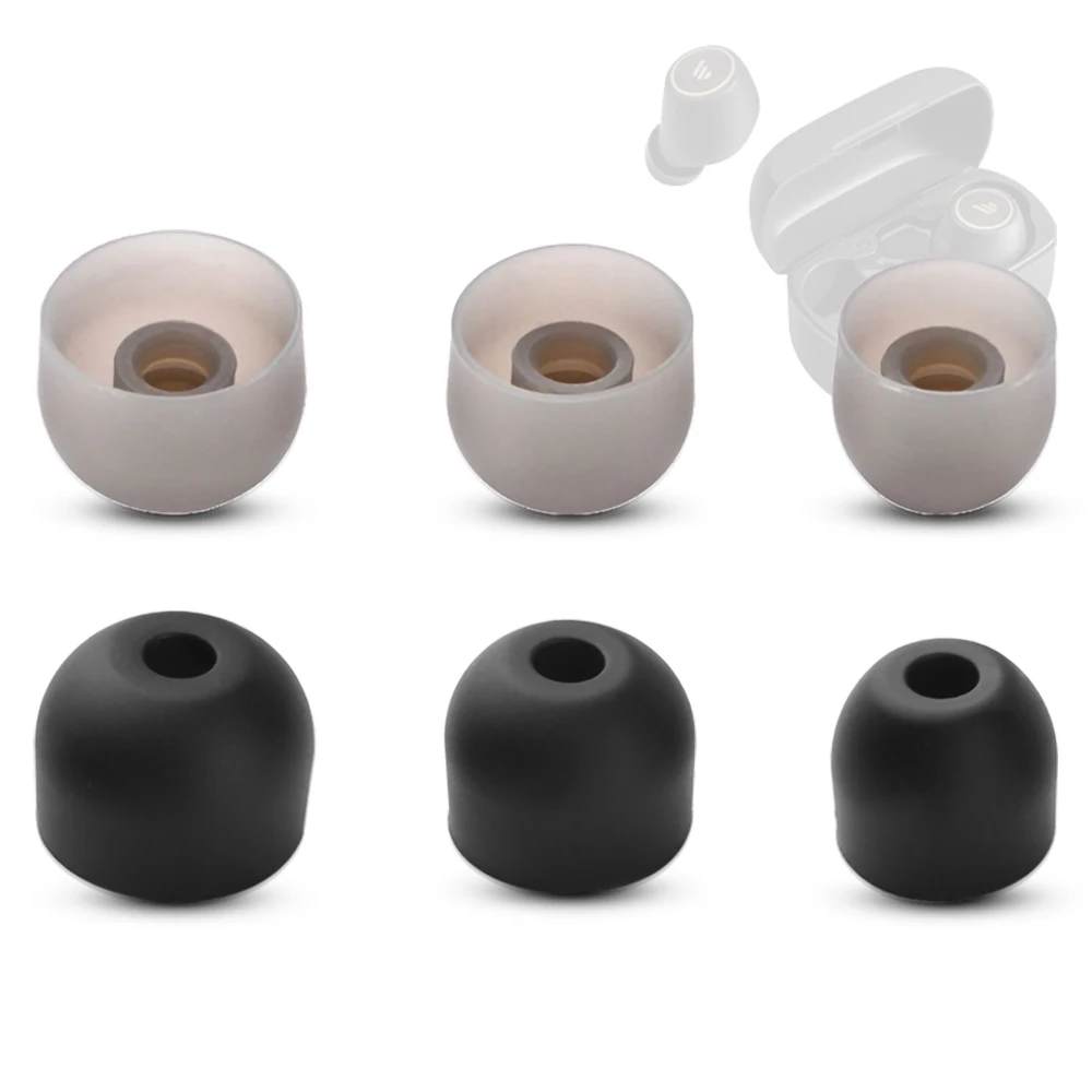 6 adet silikon kulak ipuçları için Edifier TWS1/TWS1 Pro kulakiçi kulaklık başlıkları X3/X5/minix3 TWS kulaklık ipuçları yumuşak kulaklıklar 4-5mm