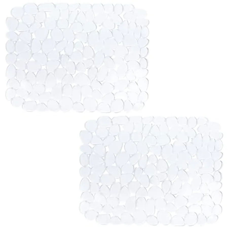 

2Pcs Kitchen Sink Mats, 15.7" x11.8" Scratch Free Sink Protector for Stainless Steel/Porcelain Sinks, Pebble Design Quick Drain