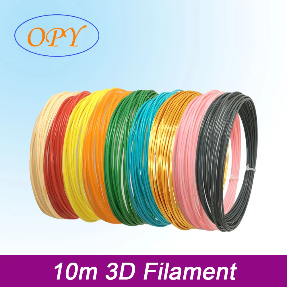 Filament de stylo d\'imprimante 3D PLA 1.75mm recharge 10 mètres en plastique soie lueur bois mat pour imprimantes 3D et stylos 3D pour enfants