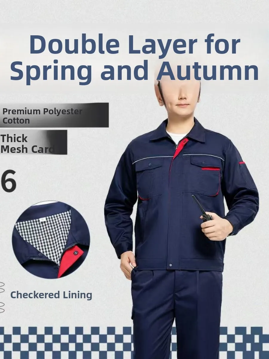 

Утепленная двухслойная мужская рабочая одежда из хлопка и полиэстера, износостойкая, грязеотталкивающая, с внутренним слоем, для осени и зимы.