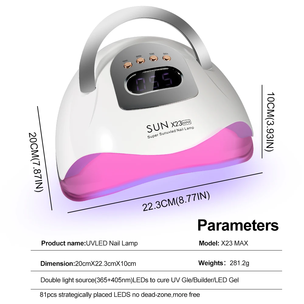 Zon X23 MAX UV LED Nagellamp Droger Machine 81 LEDs Professionele Gel Polish Drogen Lampen Met Auto Sensor manicure Salon Tool