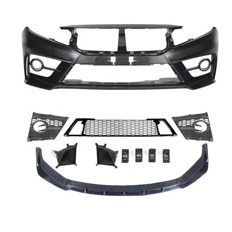 

SAAR, совместимый с Honda 10-го поколения Civic, модификация автомобиля, передний спойлер, сотовая решетка FC450, внешний комплект большого объемного звучания