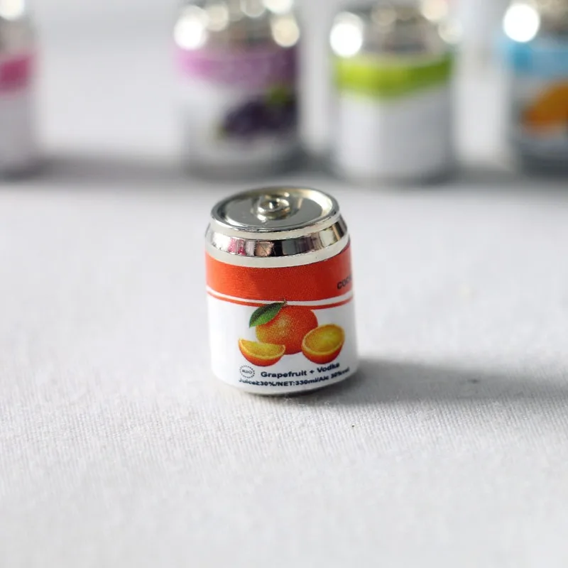 علبة نبيذ فقاعات الفاكهة الصغيرة لبيت الدمى، مشهد لعب مصغر للطعام، نموذج مصنوع يدويًا