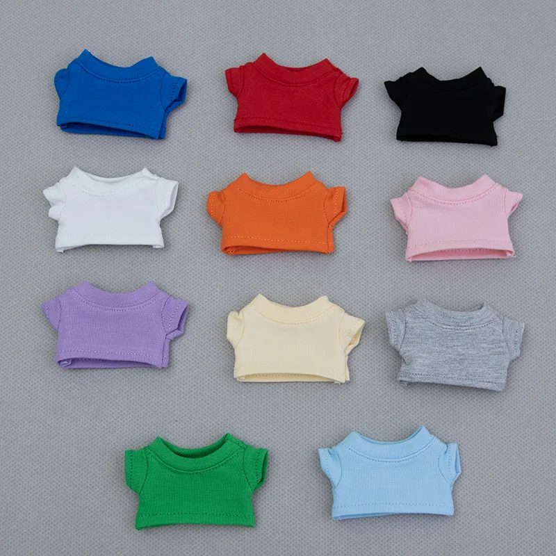 Ubranka dla lalek Mini Labubu 4.0, 10 cm, koszulka w jednolitym kolorze dla Mini Labubu, 4. generacja.