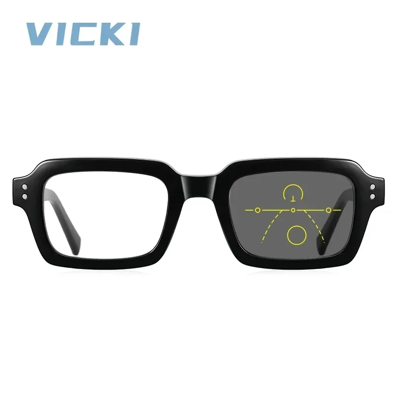 VICKI VICKI Classic Large Frames Simple Designs Blue Light Protective Eyewear Custom Prescription Progressive Photochromic 2195