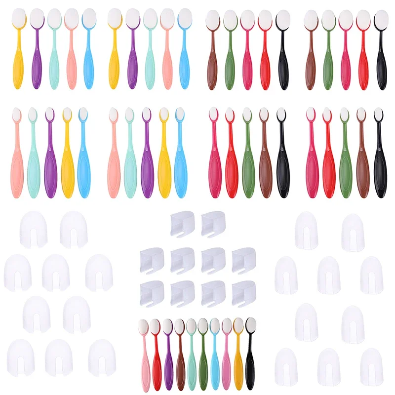 5-10pcs Blending Brushes Set Caps Soft Bristle Brushes for DIY Scrapbooking Stamping Paper Card Painting Inking Art Brushes