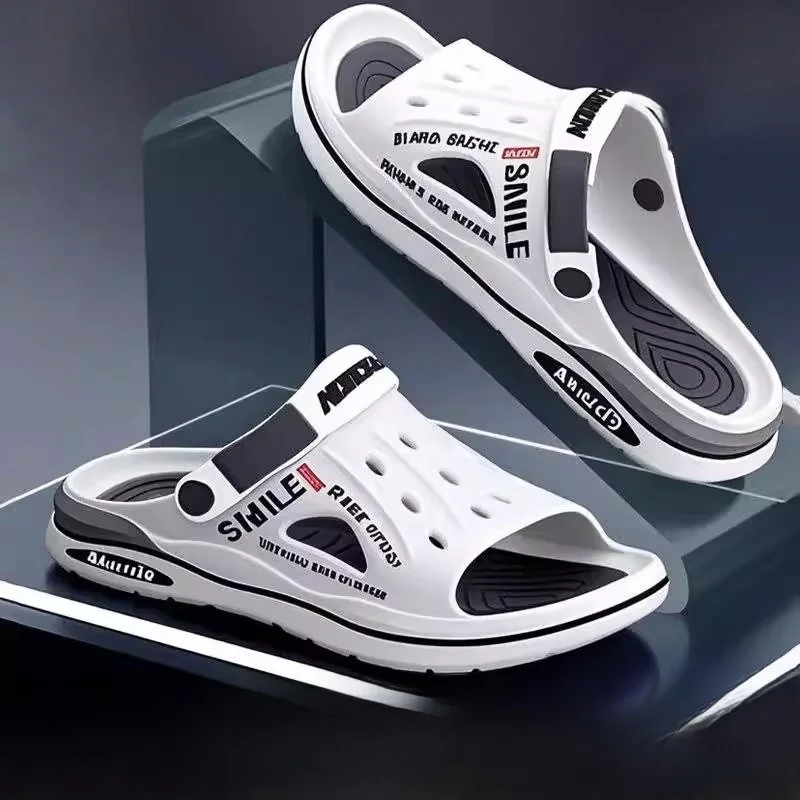 

Мужские летние пляжные шлепанцы 2026 для активного отдыха, повседневные, для вождения, нескользящие, спортивные, для досуга, двусторонние, износостойкие, из ПВХ