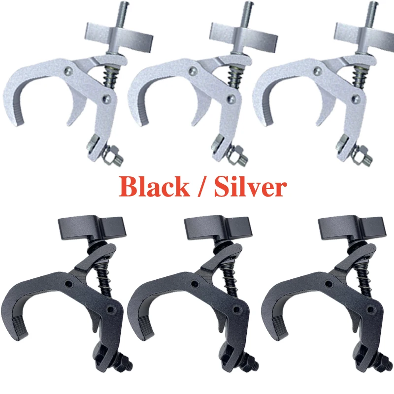 5Pcs Heavy Duty Light Clamps C Hook Mobile Stage Lighting Stand Bracket Holder 40-60mm Truss Tube Aluminium Clamp For DJ Lights