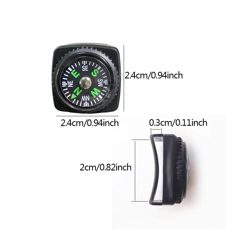 Wrist Compass Hard Shell Liquid Filled Mini Small Button Compass Paracord Bracelet for Outdoor Hiking Survival Wrist Watch Band