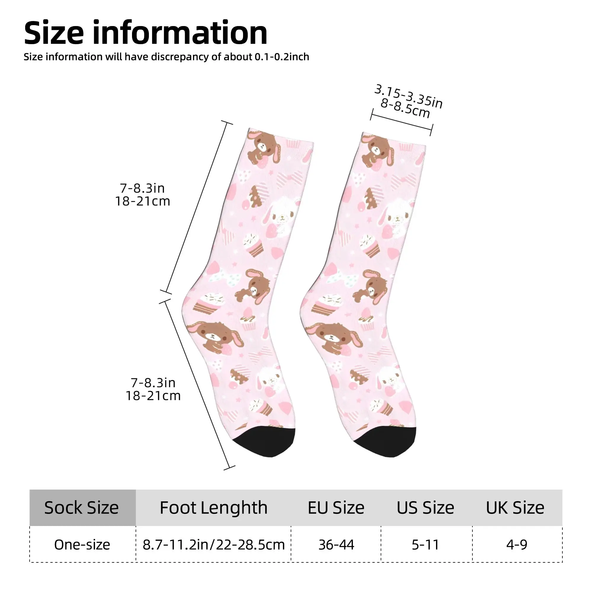 شتاء دافئ ملون النساء الرجال الكرتون Sugarbunnies الجوارب عدم الانزلاق جوارب لكرة القدم ،