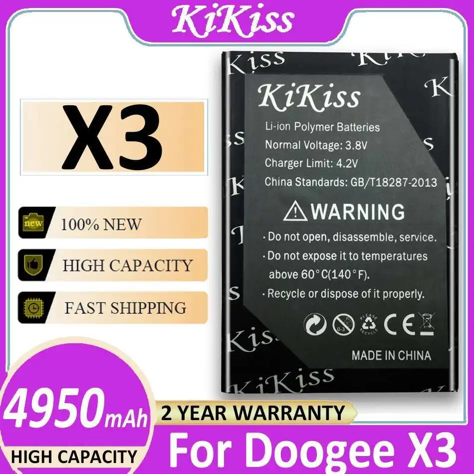 

Stable For Doogee X3 4950Mah Mobile Phone Battery