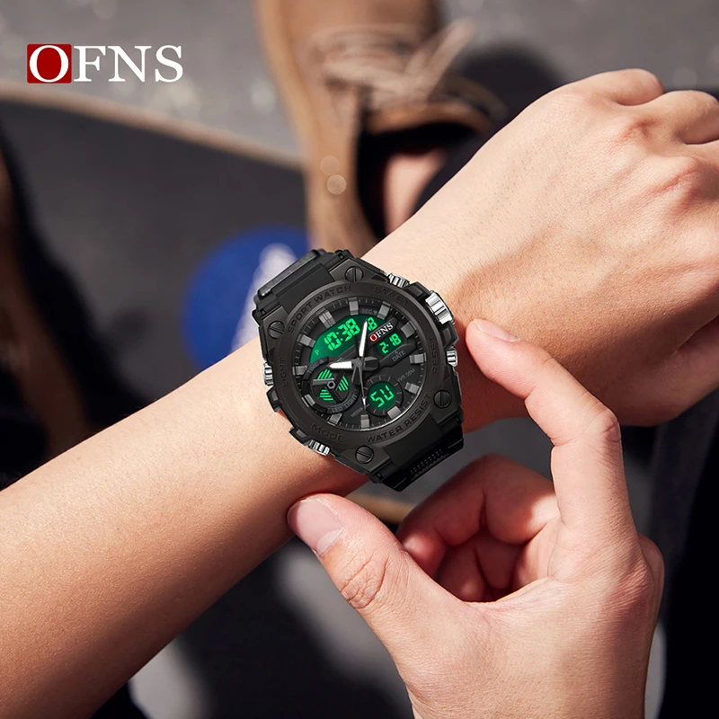 OFNS Top Brand Luxury G Style Men Analog Quartz Watch Military Sports Electronic Watches Waterproof LED Digital Wristwatch Mens