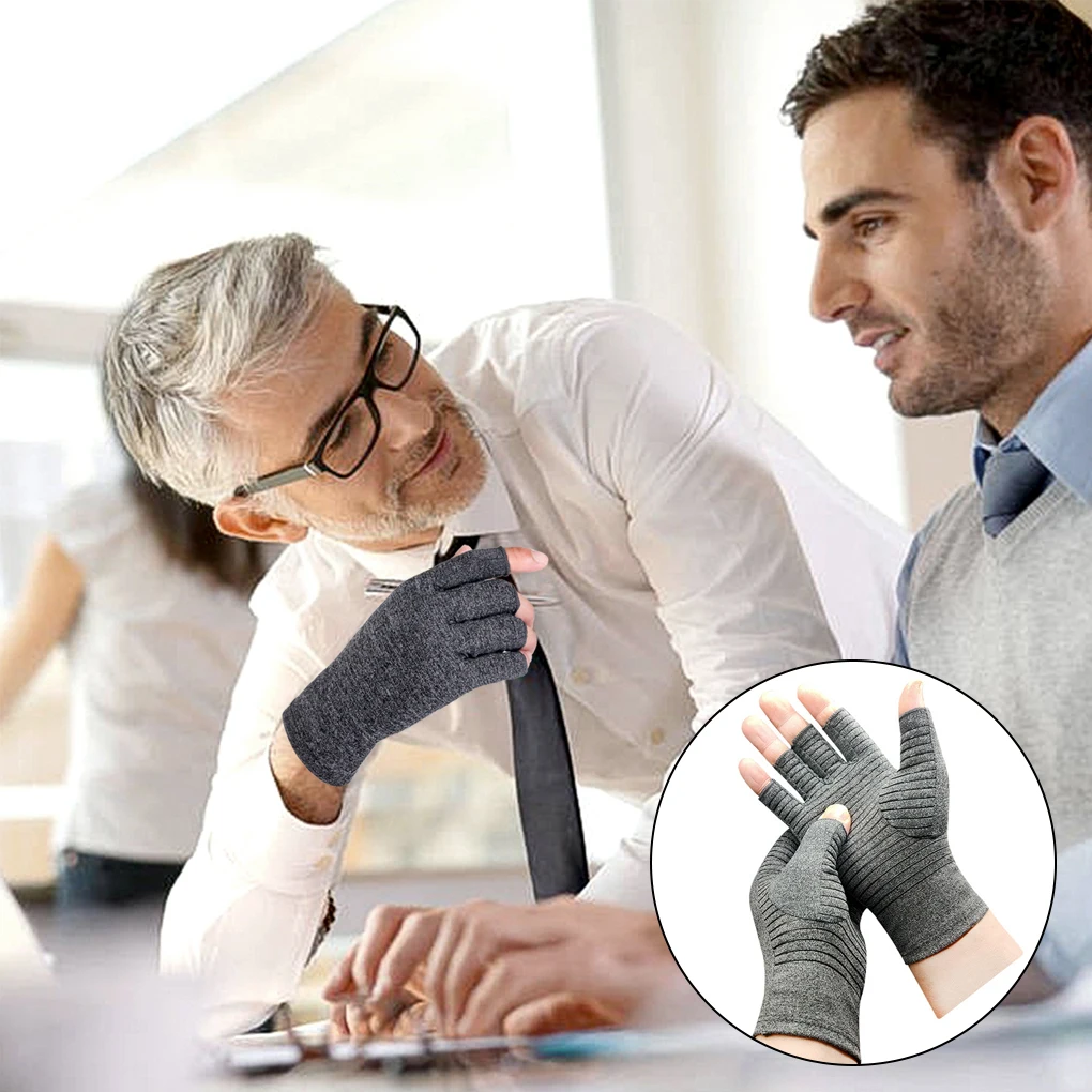 

Пара вязаных перчаток для тренировок и ухода за руками (женские/мужские), мягкие эластичные варежки, защита суставов, нескользящие, для здоровья рук