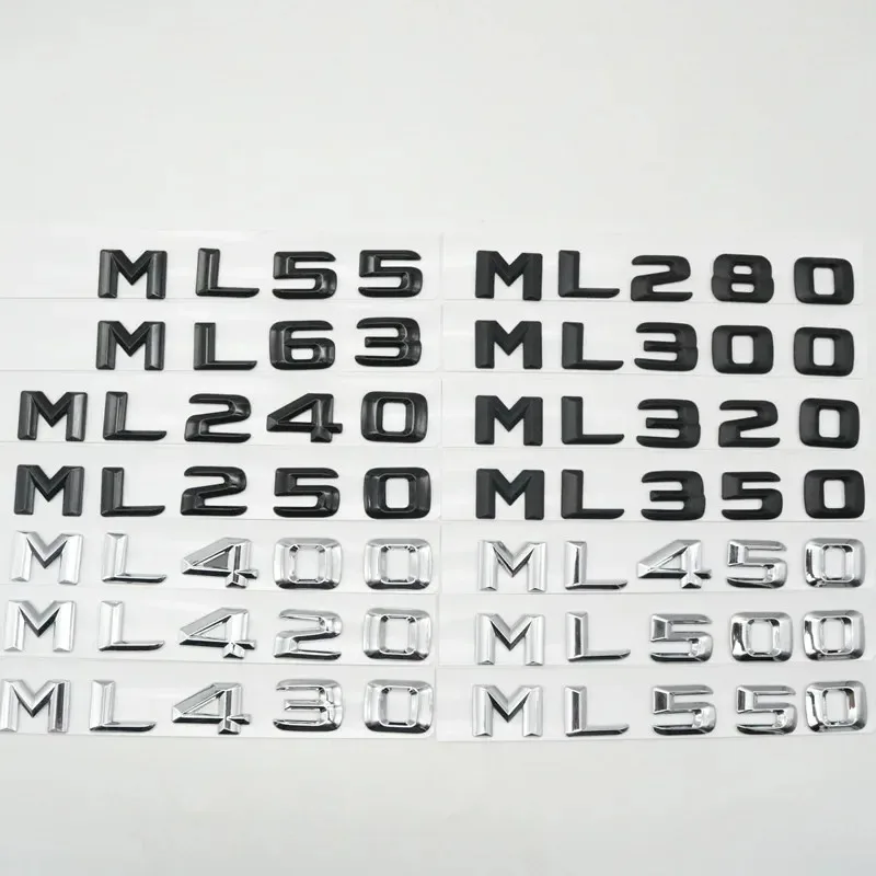 3D ABS For Mercedes-Benz W163 W164 W166 ML63 ML55 ML280 ML250 ML320 ML350 ML420 ML430 ML450 ML500 ML550 Tail Emblem Logo Sticker