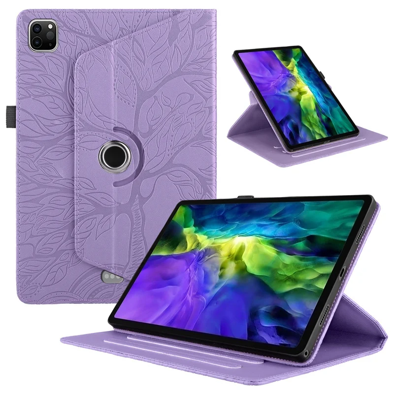 Capa para Tablet Tree Emboss, Rotação 360, iPad Pro 12.9, iPad Pro 12, 9, 6th, 5th, 4th Generation, 2022, 2021, 2020