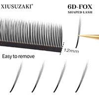 Extensiones de pestañas XIUSUZAKI Fox 6D, extensiones de pestañas con picos finos, ventiladores de volumen prefabricados, pestañas individuales de hadas