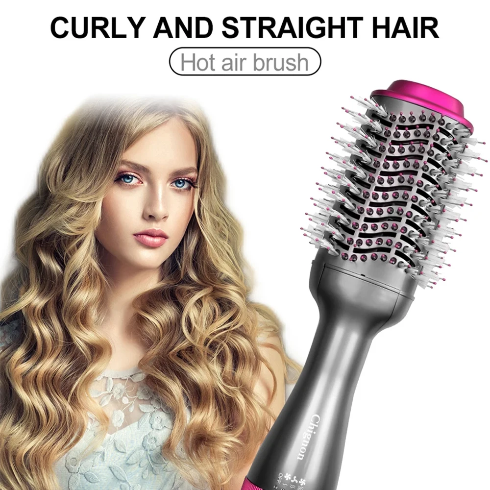 CHIGNON Hot Air Brush Professional Dryer And Straightening Brush One Step Hair Styler Electric Ion Blow Dryer Brush