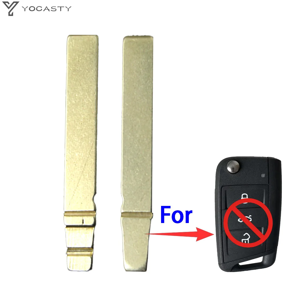 YOCASTY 5Pcs/10Pcs Lot Metal Uncut Flip KD Remote Car Key Blade For Volkswagen Touareg Shadow Detection Folding Keyhead