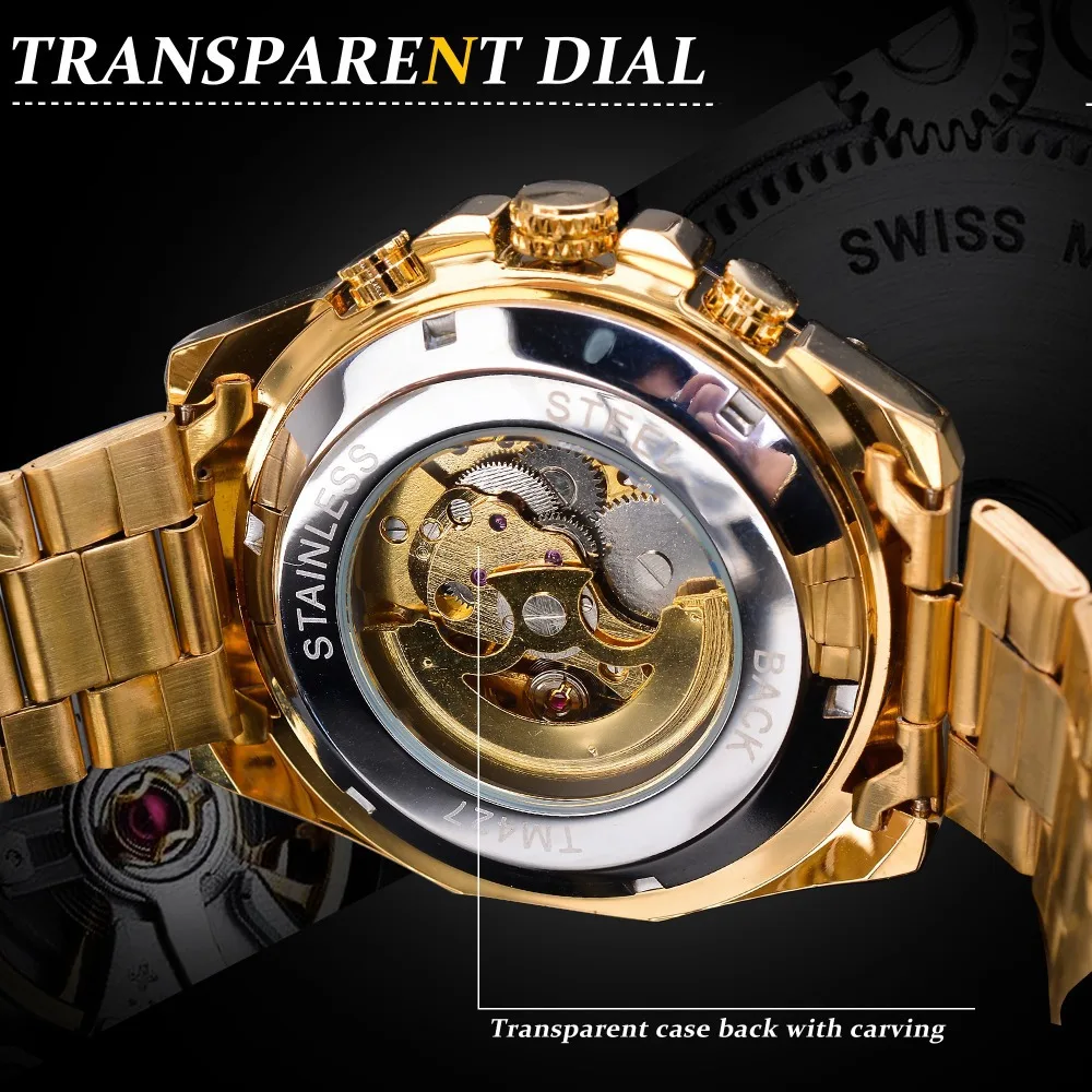 New European and American Style Men's Fashion Casual Hollow Mechanical Movement Automatic Mechanical Watch, Fashionable Men's Watch, Preferred Brand Watch for Gift Giving, No Battery Needed