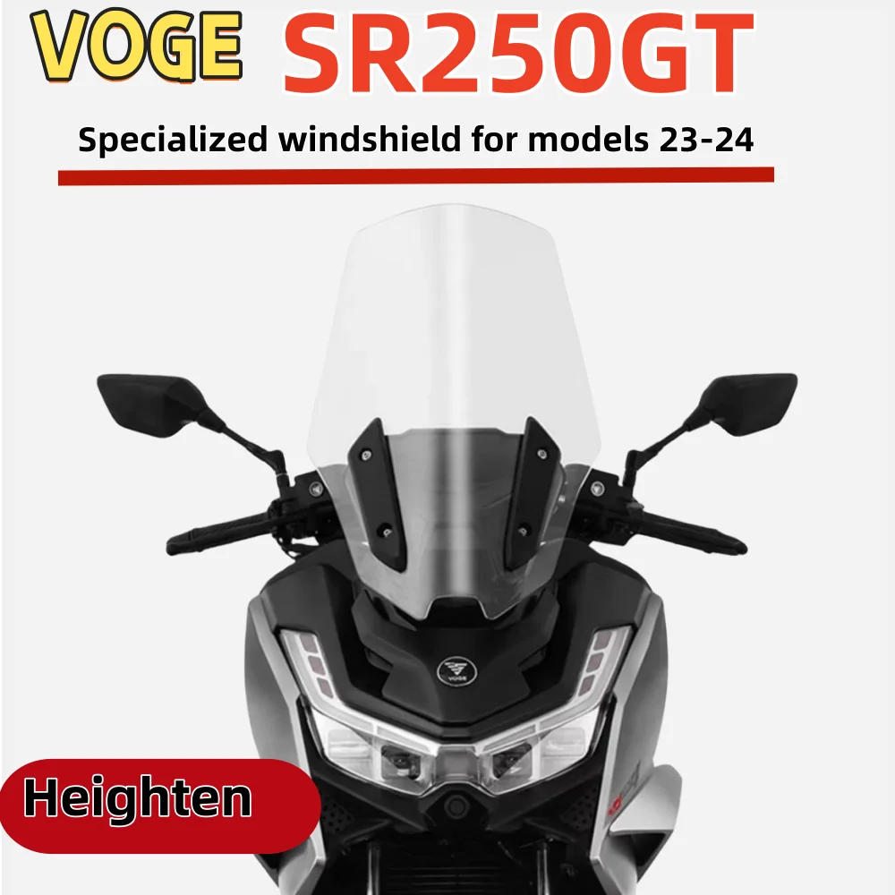 

Suitable for 2023-24 VOGE SR250GT modified windshield heightened windshield wuji sr250gt windshield voge SR250GT accessories