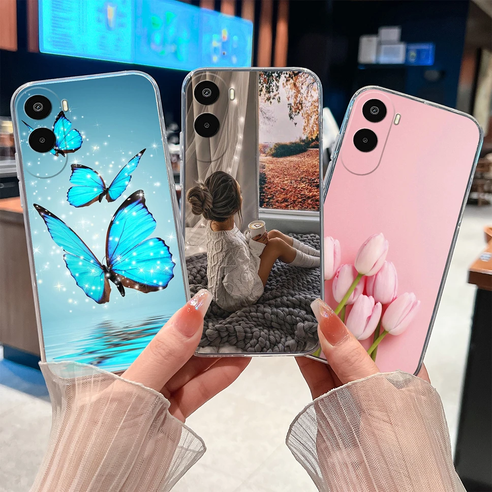 Funda Protectora para Redmi A6 / A4 / Poco C9E 4G 5G, Diseño de Tulipán Rosa, Transparente, Suave, de TPU y Silicona, Antigolpes