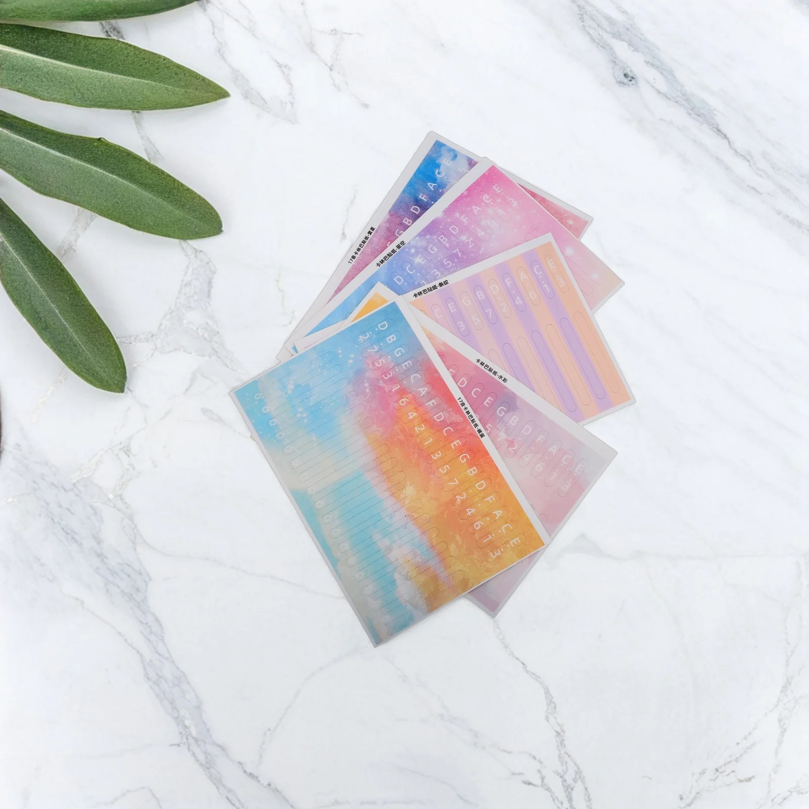 

5 Pcs Keyboard Stickers Finger Instrument Note Piano 17 Tone Kalimba Paper Training