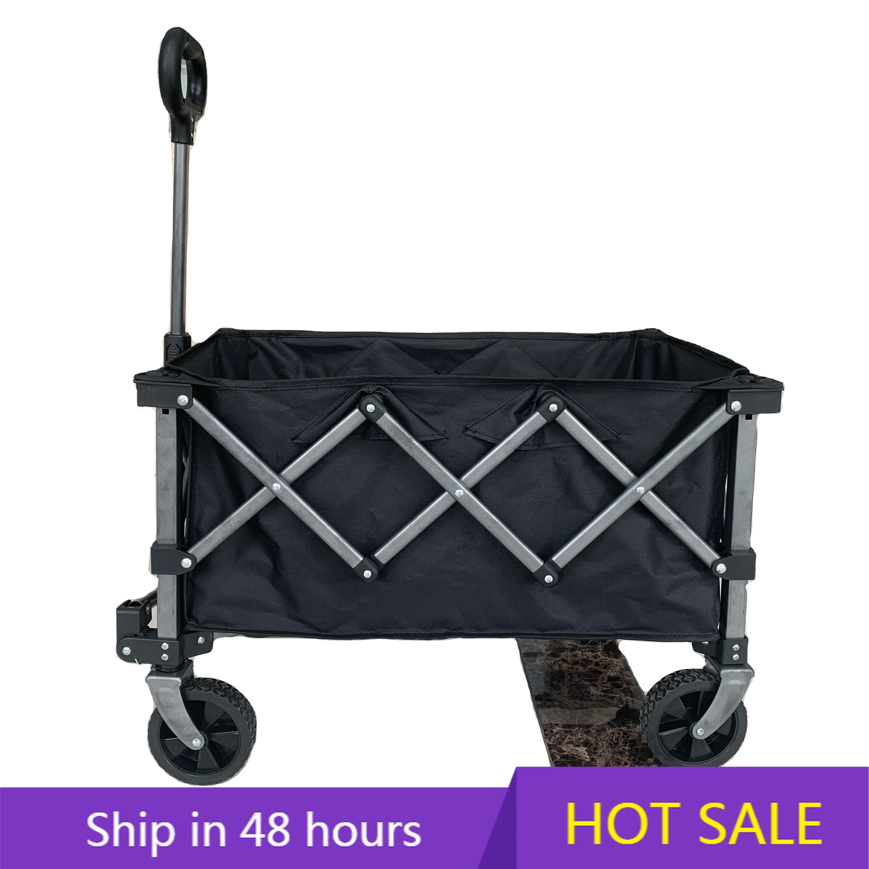 

POWER LEAP Customizable Portable Foldable Camping Cart Four-Wheel Platform Foldable Table Cup Holders 100kg Load Capacity Shoppi