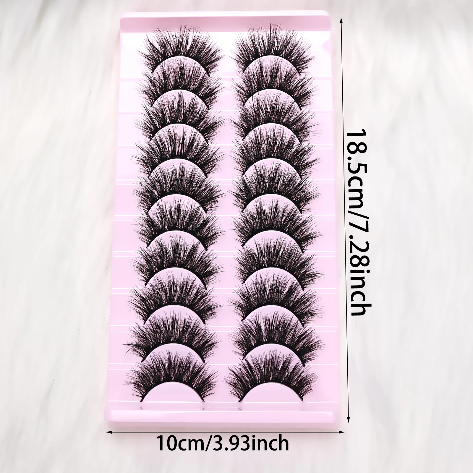 10 أزواج من الرموش الصناعية الفوضوية ثلاثية الأبعاد - رموش اصطناعية سميكة درامية، رموش خفيفة الوزن قابلة لإعادة الاستخدام وسهلة الاستخدام