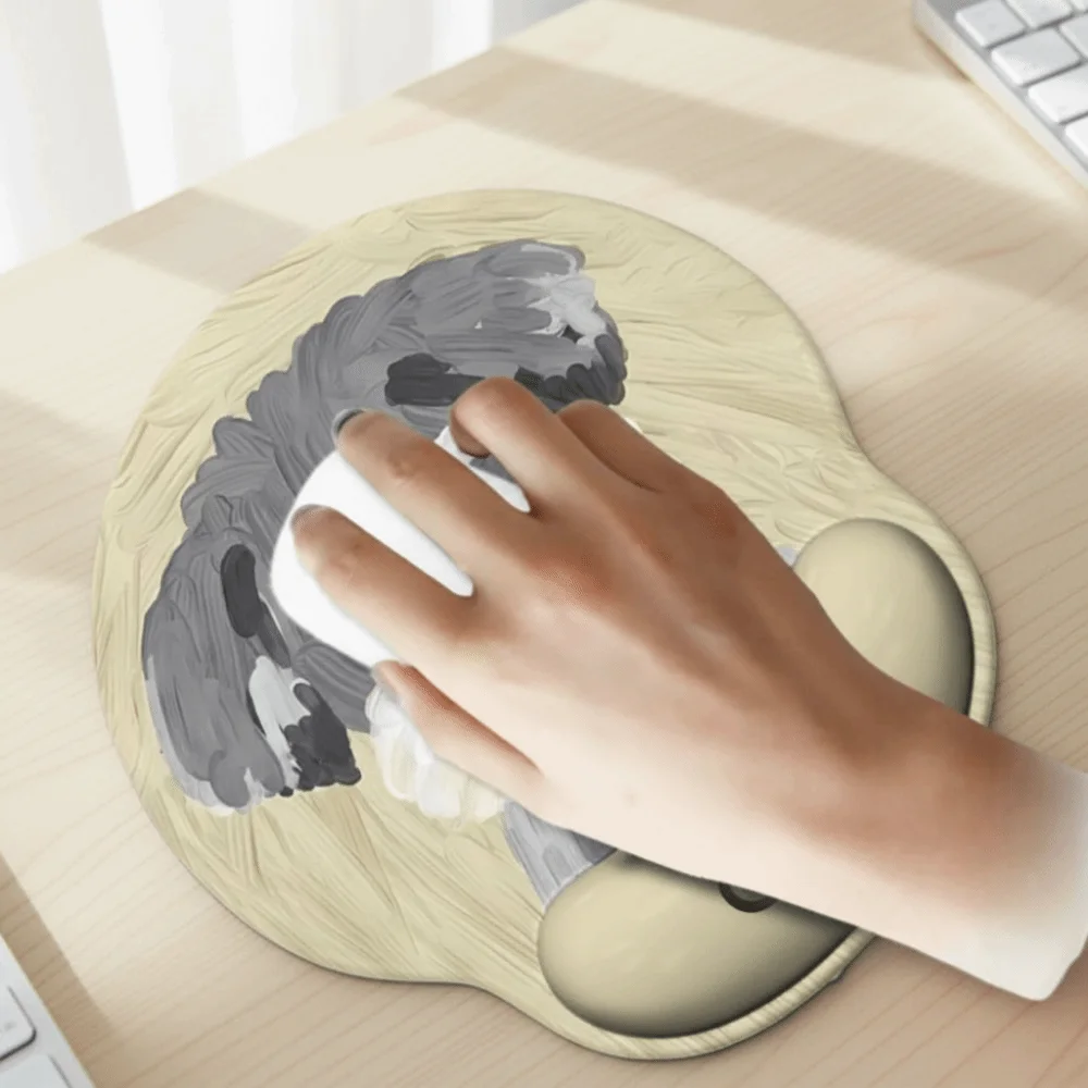 

Kawaii Cartoon Mouse Pad with Wrist Rest Anti-Slip HD Printing Wrist Rest Pad Rubber Cute Mouse Mat Office Use