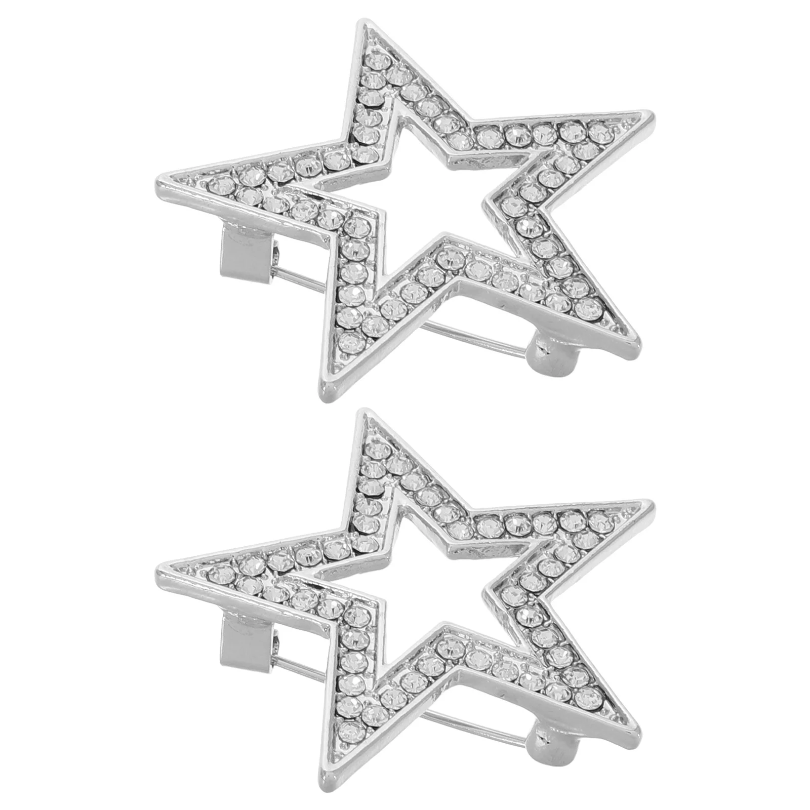 

2pcs Pentacle Brooches Alloy Decorative Pins for Women Fashion Jewelry Scarf Hat Clothing Ornament Gift Idea