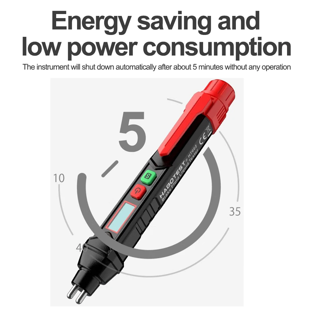 3-Farben-Hintergrundbeleuchtung Tragbarer Digitaler Bremsflüssigkeitstester Präziser Auto-Bremsöltester mit Ton- und Lichtalarm DOT3 DOT4 DOT5.1 – Detail 11