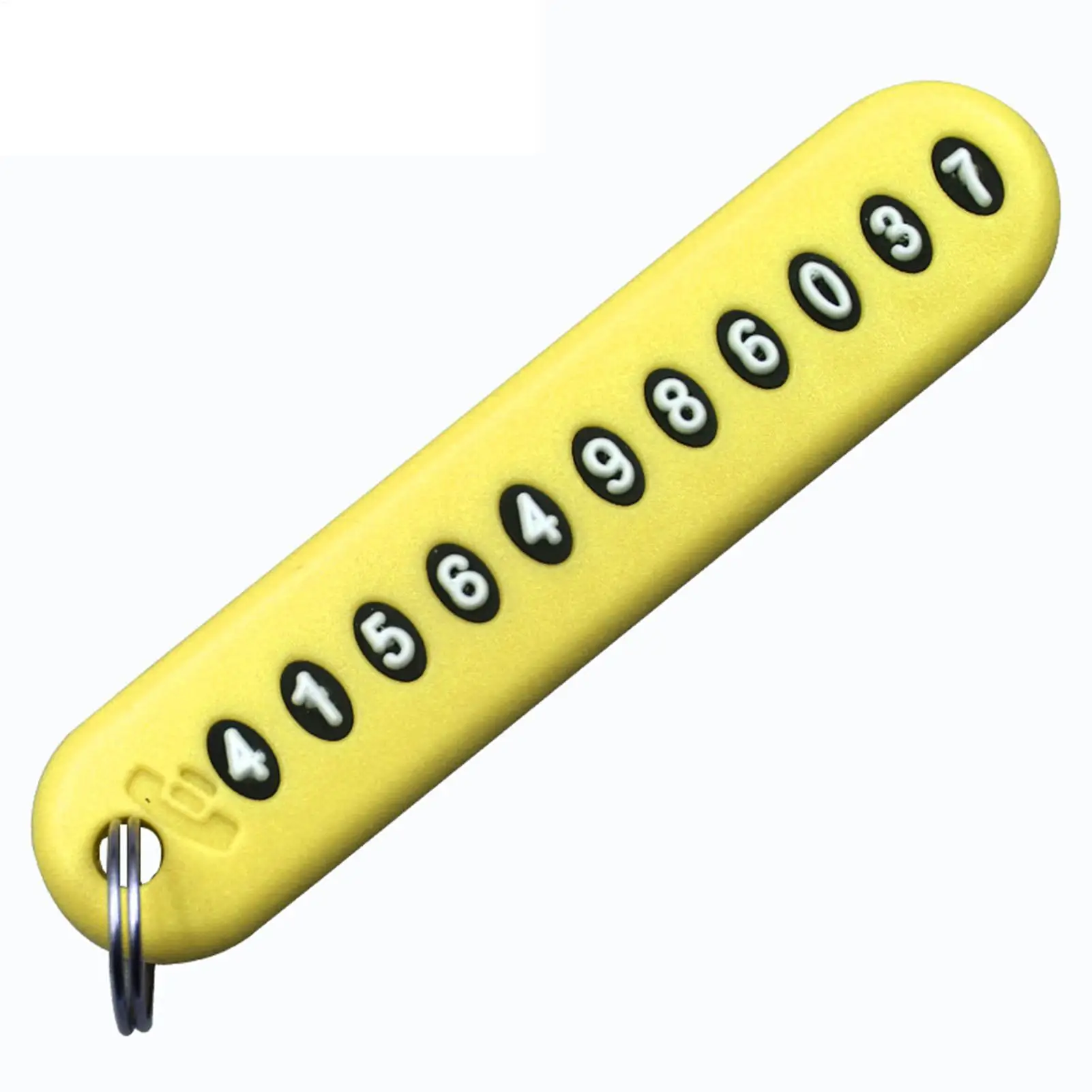 Anti-Lost Phone Number Plate Car Key Ring Auto Number Plate Pendant Keychain Holder Phone Number Card Keyring For Car Interior