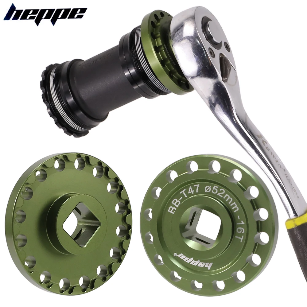 HEPPE Bike Bottom Bracket Removal Tool for 52mm 16T BB T47 Installation and Disassembly BB Socket Wrench Spanner BB Repair Tool