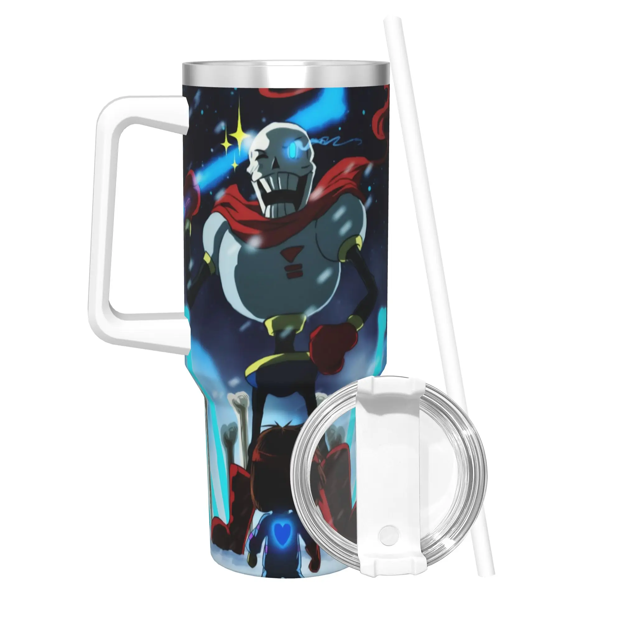 40OZ Stainless Steel Tumbler Game Undertales Sans And Papyrus Thermal Cups  Keep Heat Cold and Hot Car Mugs Driving Water Bottle
