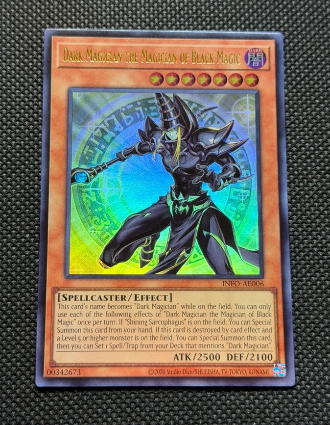 Yugioh KONAMI Duel Monsters INFO-AE006 Dark Magician the Magician of Black Magic Ultra Asian English Collection Mint Card
