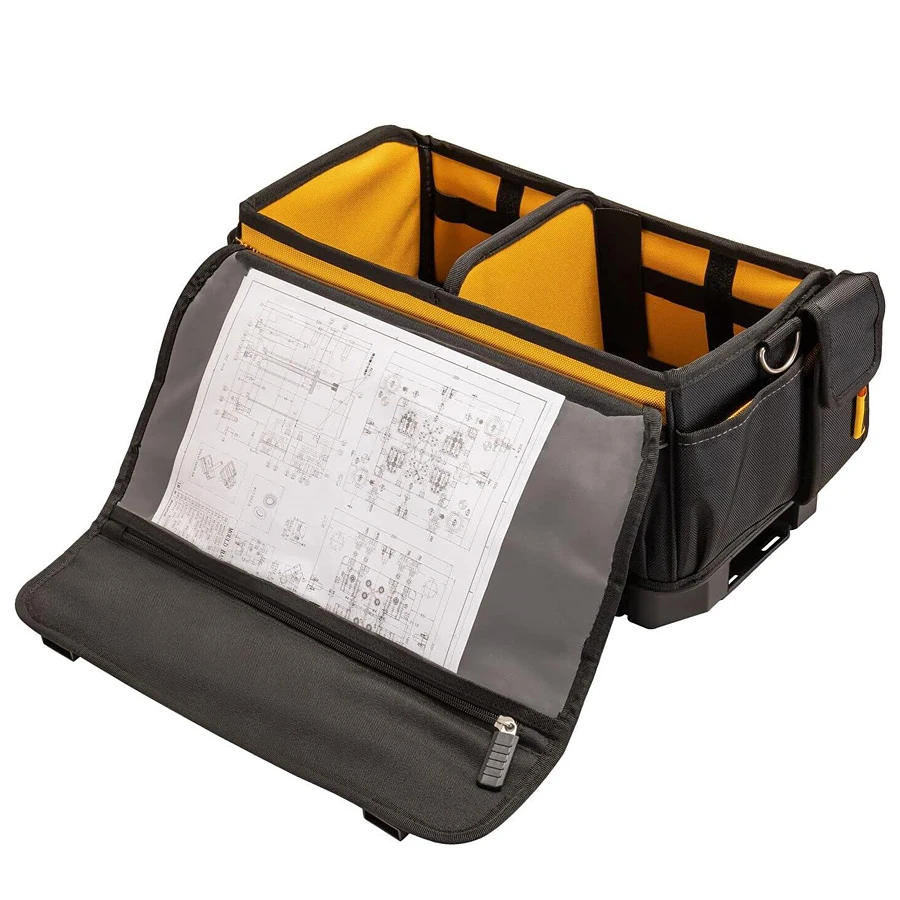 DEWALT Rigid Covered Tool Bag Covered Storage Handy Portable Hard Bottom Electricians Repairman Tools Tote Bag DWST83540-1