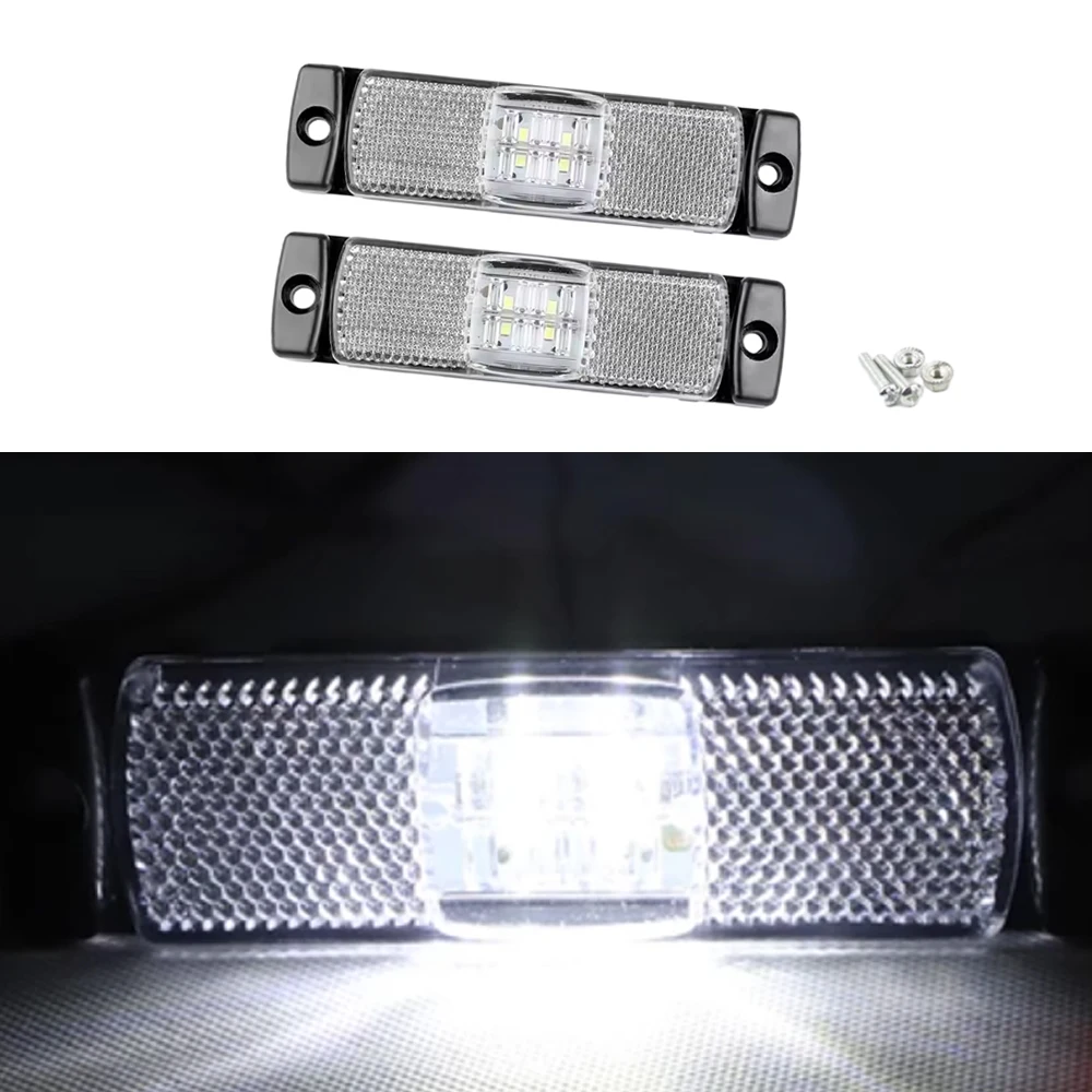 For Pickup Lorry Trailer Car LED Side Marker Light Side Marker Indicators Turn Signal Lights 12-24V DC 4 LED Side Marker Light