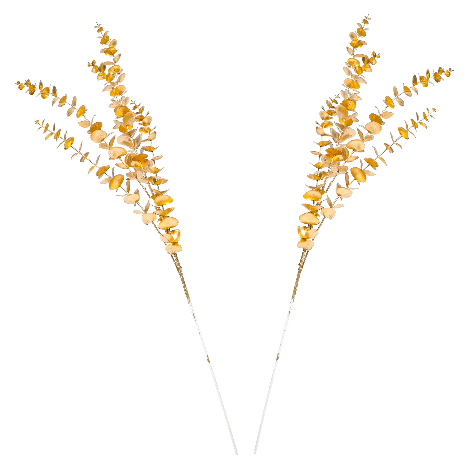 

2Pcs Artificial Eucalyptus Dried Flower Plug-in Real Looking Plastic Stems Fall Decor Wedding Office Flowers Reusable